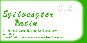 szilveszter matin business card